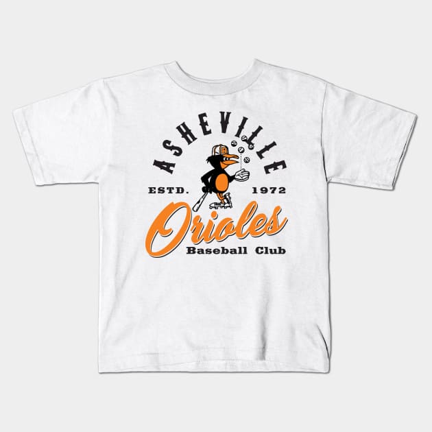 Asheville Orioles Kids T-Shirt by MindsparkCreative